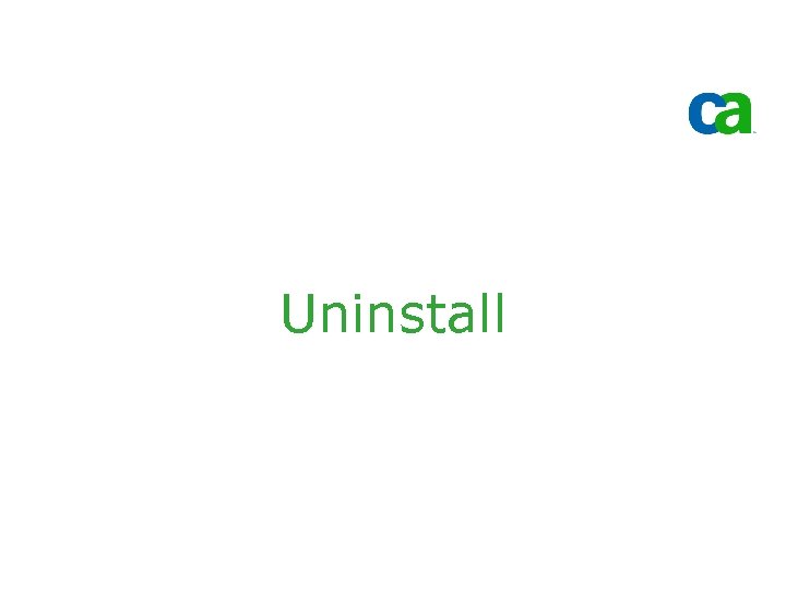 Uninstall 