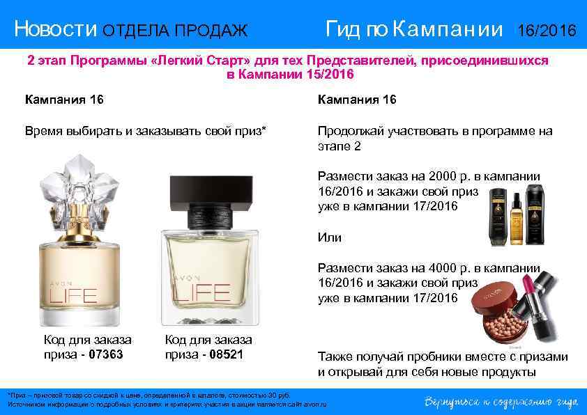 Новости ОТДЕЛА ПРОДАЖ Гид по Кампании 16/2016 2 этап Программы «Легкий Старт» для тех