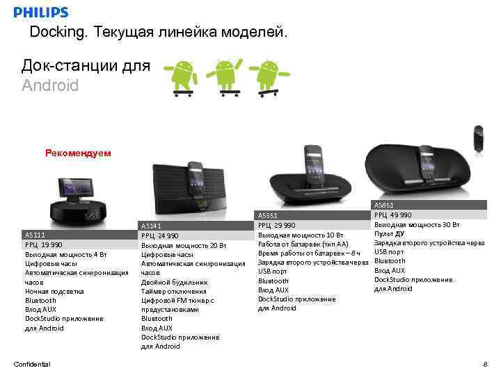 Docking. Текущая линейка моделей. Док-станции для Android Рекомендуем AS 111 РРЦ 19 990 Выходная