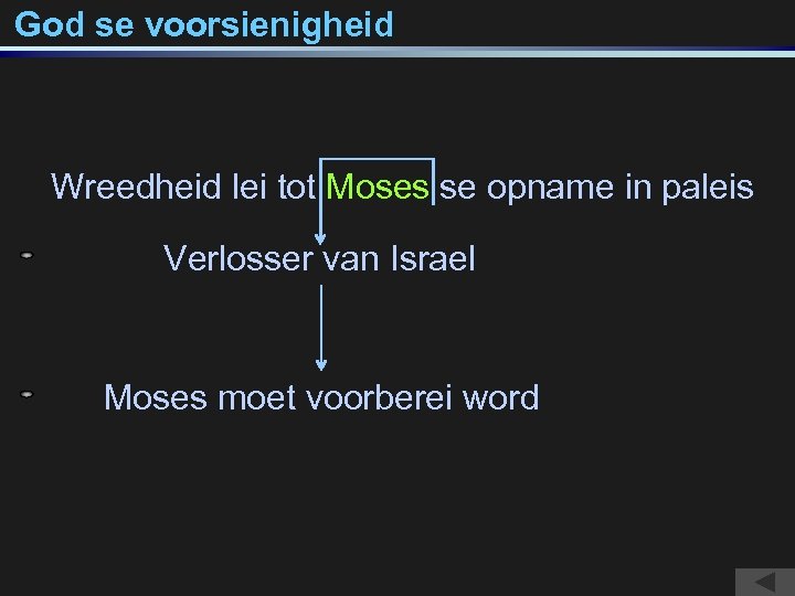 God se voorsienigheid Wreedheid lei tot Moses se opname in paleis Verlosser van Israel