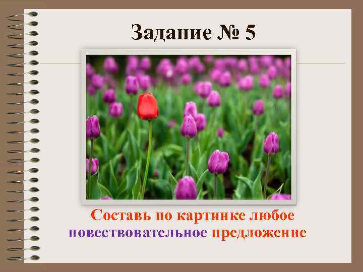 Задание № 5 Составь по картинке любое повествовательное предложение 