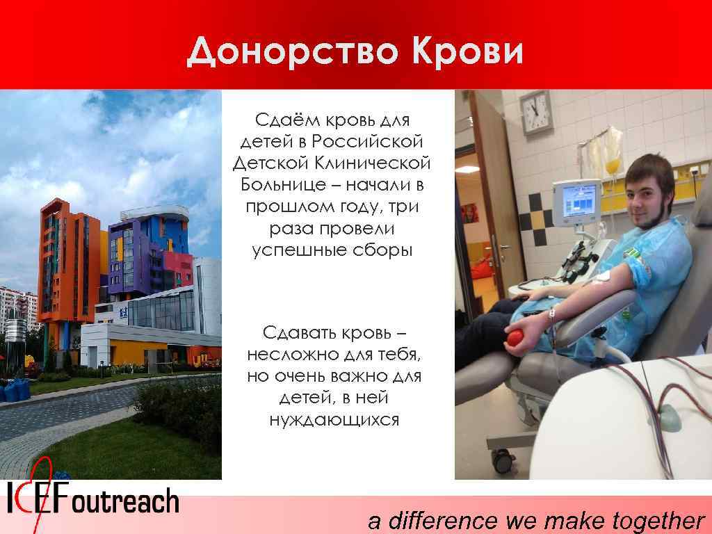 Донорство Крови Сдаём кровь для детей в Российской Детской Клинической Больнице – начали в