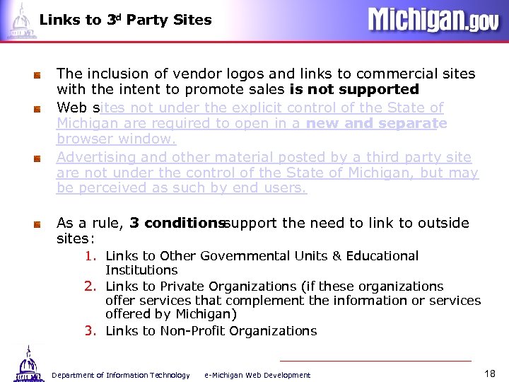 rd Links to 3 Party Sites The inclusion of vendor logos and links to
