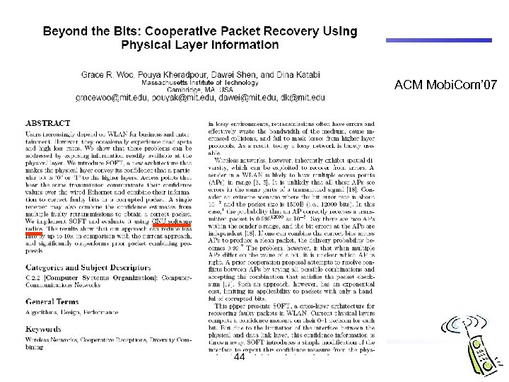 ACM Mobi. Com’ 07 44 