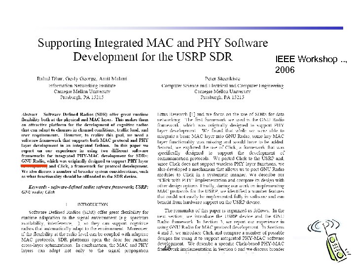 IEEE Workshop. . , 2006 46 