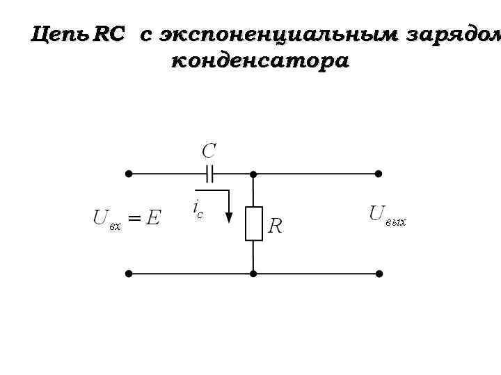 Цепь RС с экспоненциальным зарядом конденсатора 