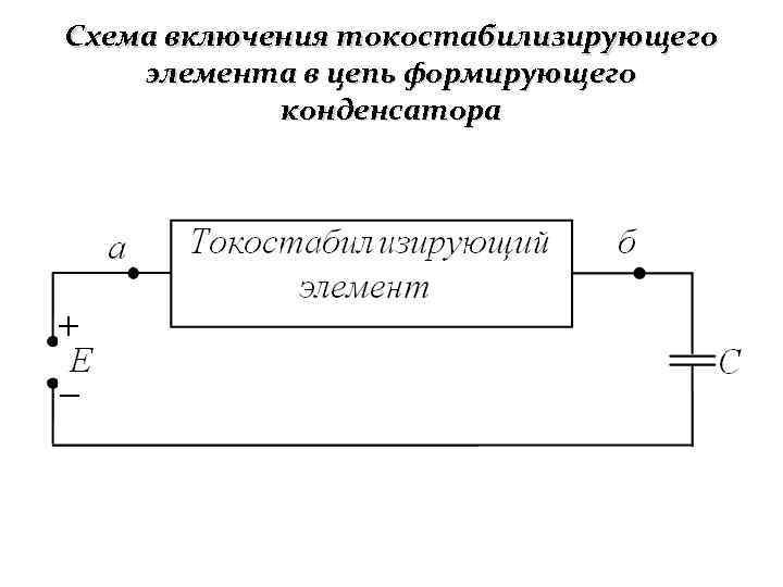 Схема включения токостабилизирующего элемента в цепь формирующего конденсатора 