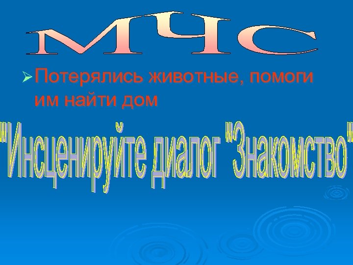 Ø Потерялись животные, помоги им найти дом 