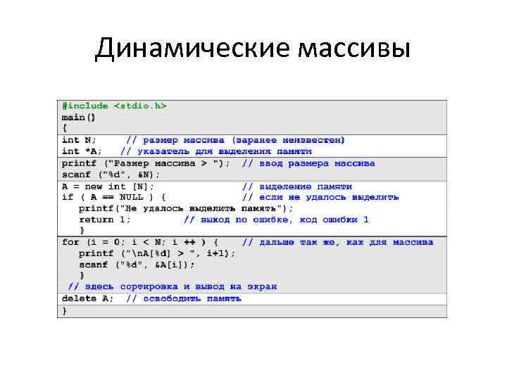 Динамические массивы 
