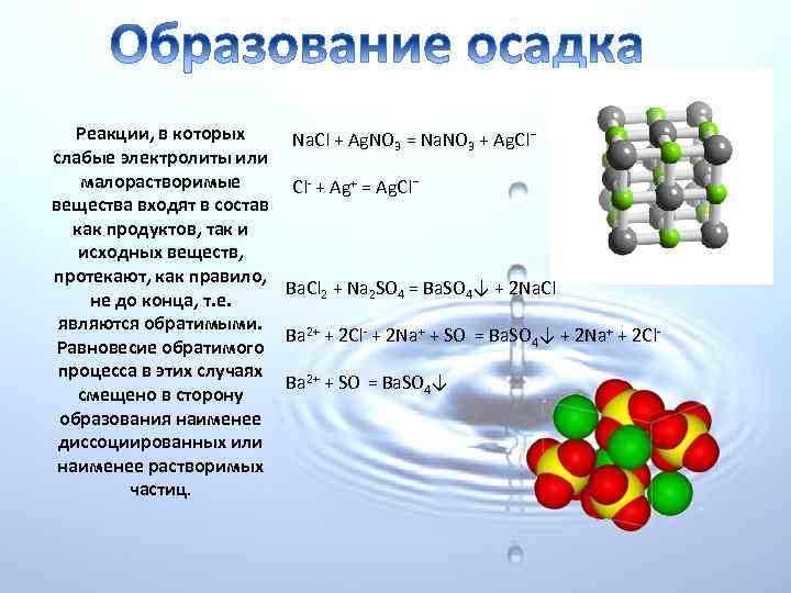 Реакции, в которых Na. Cl + Ag. NO 3 = Na. NO 3 +