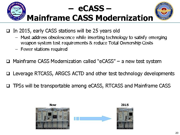 – e. CASS – Mainframe CASS Modernization q In 2015, early CASS stations will