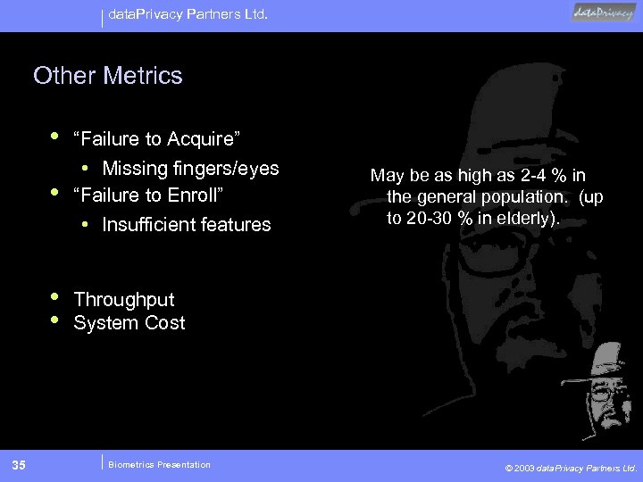 data. Privacy Partners Ltd. Other Metrics • • 35 “Failure to Acquire” • Missing