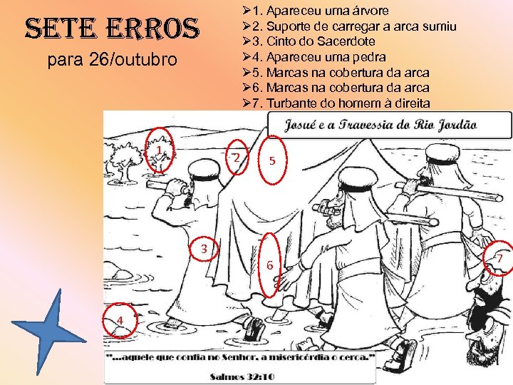 Ø 1. Apareceu uma árvore Ø 2. Suporte de carregar a arca sumiu Ø