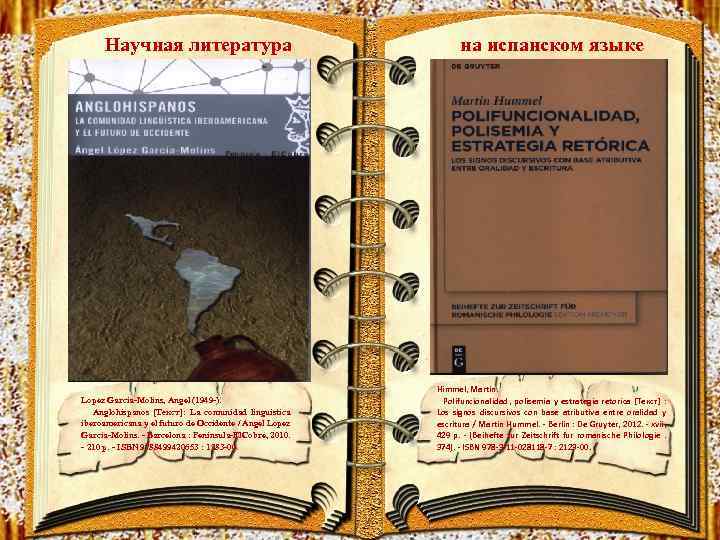  Научная литература Lopez Garcia-Molins, Angel (1949 -). Anglohispanos [Текст]: La comunidad linguistica iberoamericana