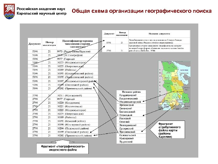 Российская академия наук Карельский научный центр Общая схема организации географического поиска 