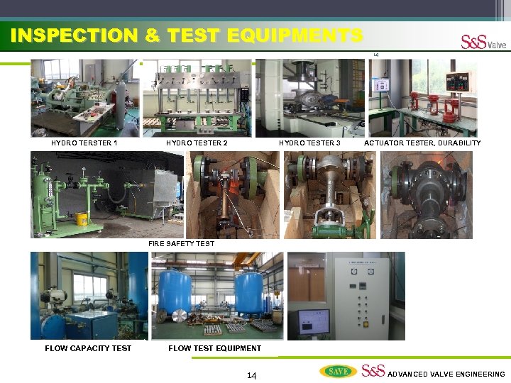 INSPECTION & TEST EQUIPMENTS 14 HYDRO TERSTER 1 HYDRO TESTER 2 HYDRO TESTER 3