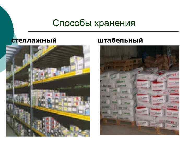 Способы хранения стеллажный штабельный 