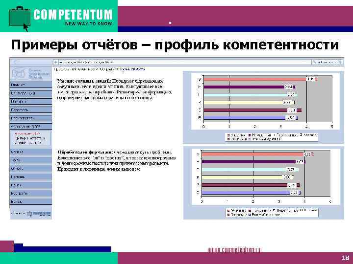 Competentum. 360 Примеры отчётов – профиль компетентности 18 