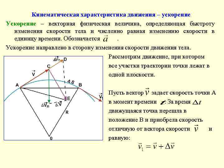 Кинематические характеристики движения