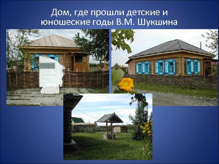Дом, где прошли детские и юношеские годы В. М. Шукшина 