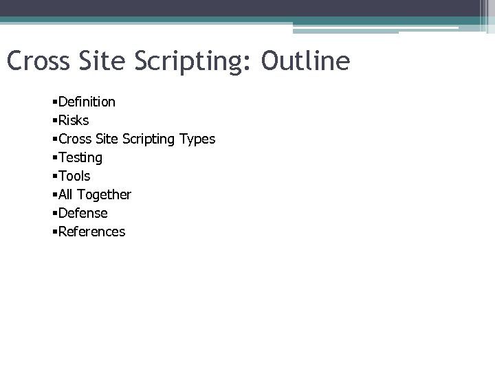 Cross Site Scripting XSS CS 526 Ehab B