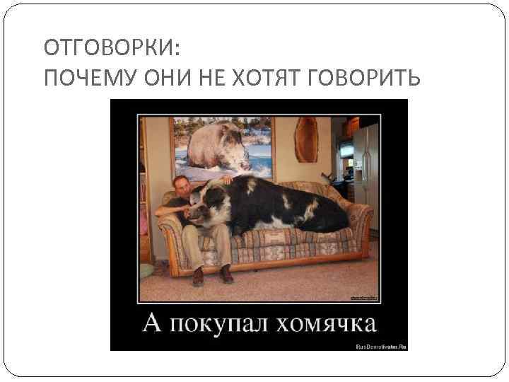 ОТГОВОРКИ: ПОЧЕМУ ОНИ НЕ ХОТЯТ ГОВОРИТЬ 