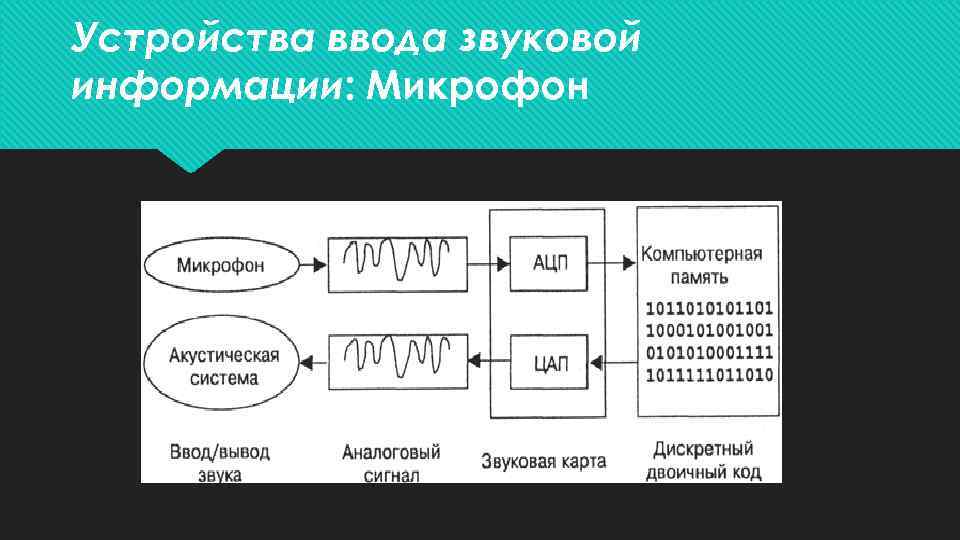 Устройства ввода звуковой информации: Микрофон 