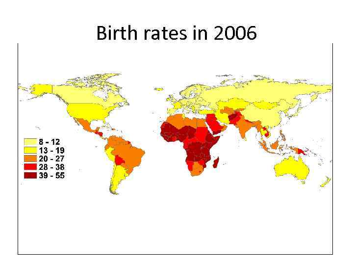 Birth rates in 2006 