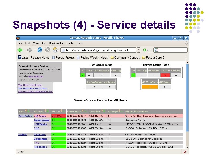 Snapshots (4) - Service details 