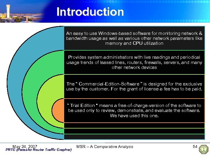 Introduction An easy to use Windows-based software for monitoring network & bandwidth usage as