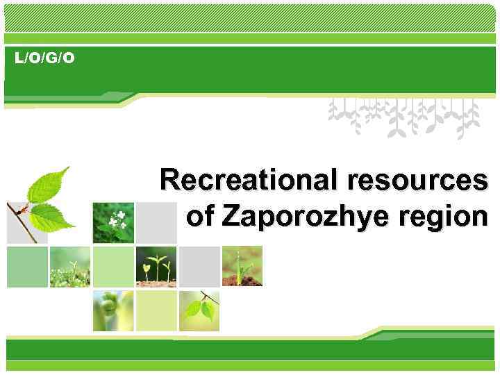 L/O/G/O Recreational resources of Zaporozhye region 