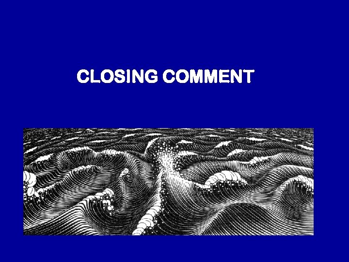 CLOSING COMMENT 