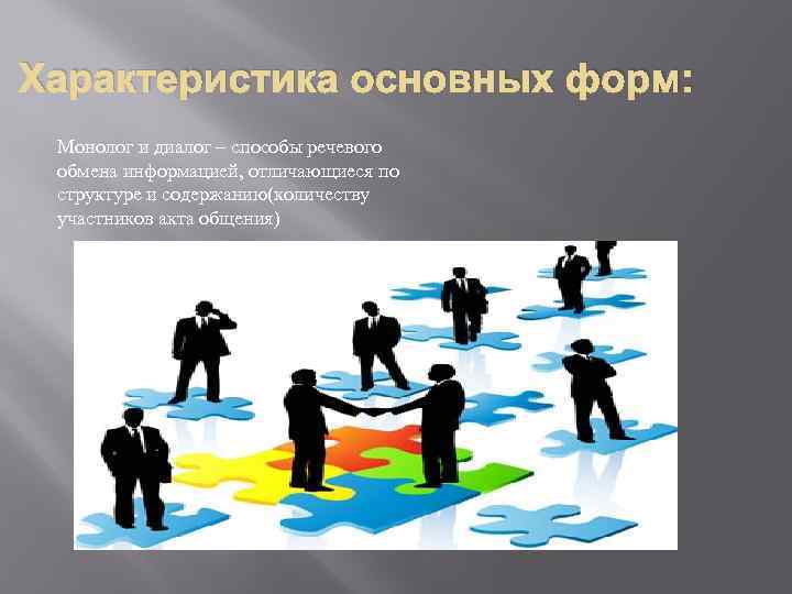 Характеристика основных форм: Монолог и диалог – способы речевого обмена информацией, отличающиеся по структуре