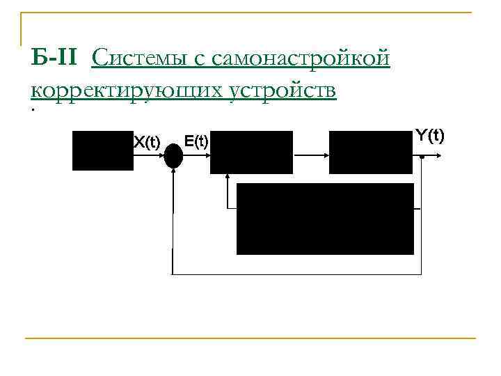 Б-II Системы с самонастройкой корректирующих устройств . 