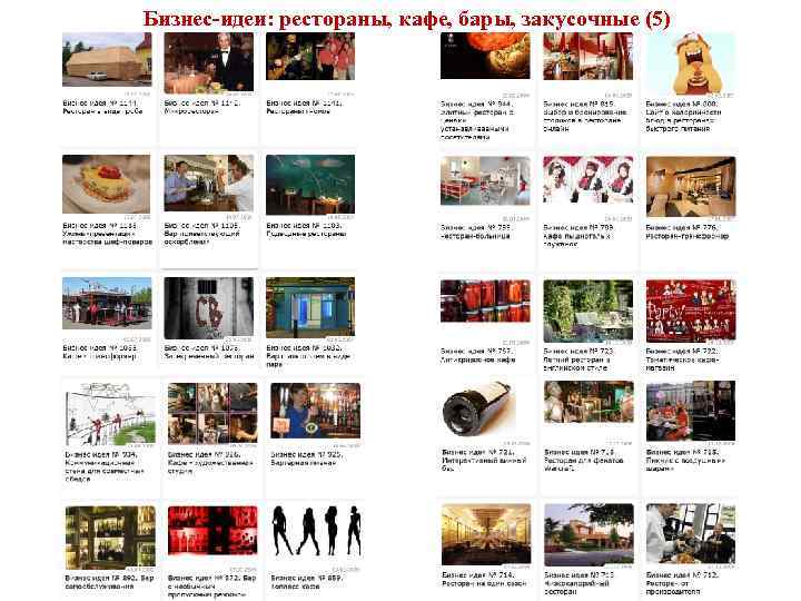 Бизнес-идеи: рестораны, кафе, бары, закусочные (5) 