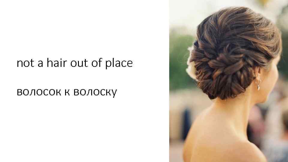 not a hair out of place волосок к волоску 