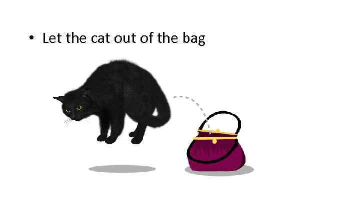  • Let the cat out of the bag 