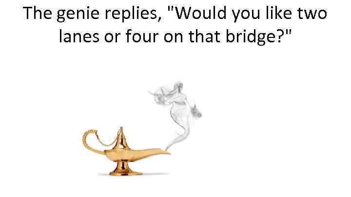 The genie replies, 