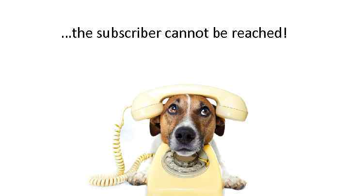 …the subscriber cannot be reached! 
