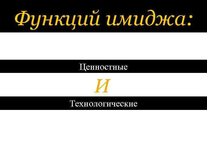 Функций имиджа: Ценностные И Технологические 