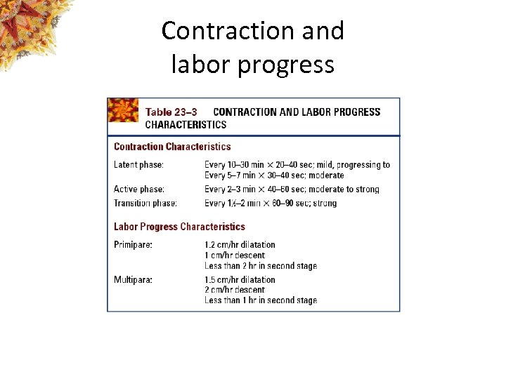 Contraction and labor progress 