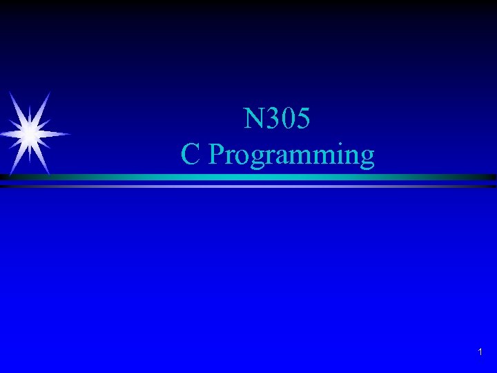 N 305 C Programming 1 