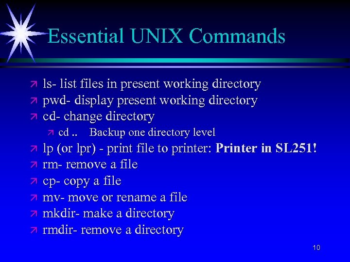 Essential UNIX Commands ä ä ä ls- list files in present working directory pwd-