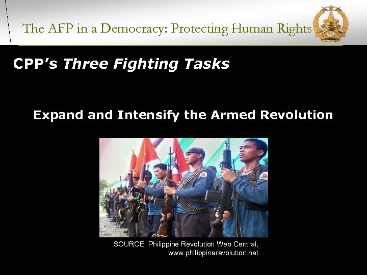 The AFP in a Democracy: Protecting Human Rights CPP’s Three Fighting Tasks Expand Intensify