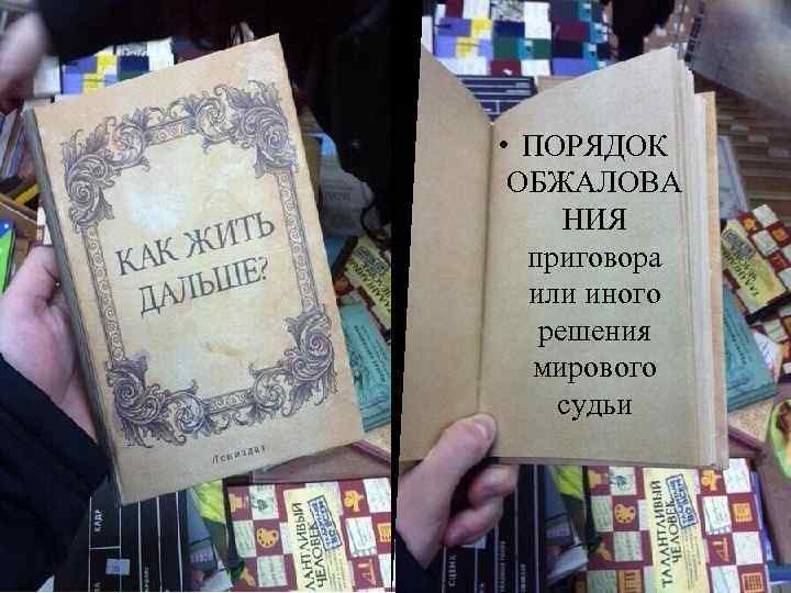  • ПОРЯДОК ОБЖАЛОВА НИЯ приговора или иного решения мирового судьи 