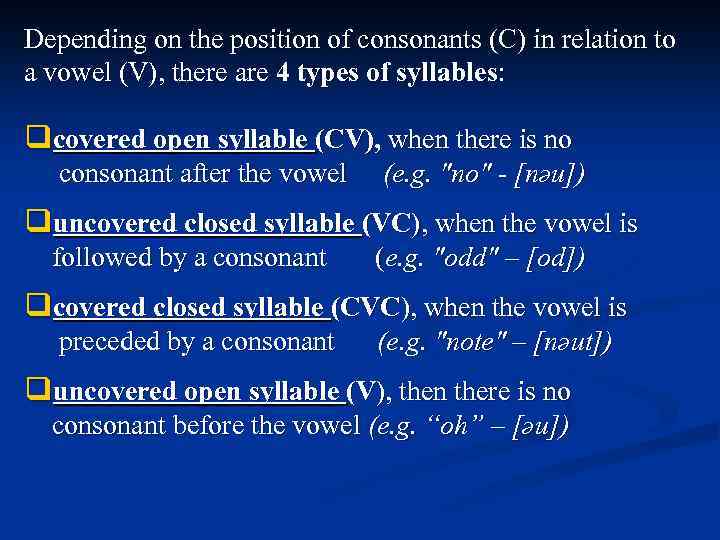 Lecture 4 The Syllable as a Phonetic and