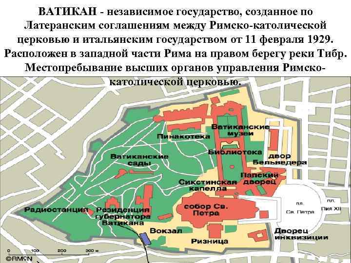 ВАТИКАН - независимое государство, созданное по Латеранским соглашениям между Римско-католической церковью и итальянским государством