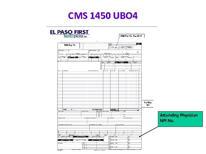 CMS 1450 UBO 4 Attending Physician NPI No. 