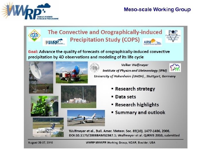 Meso-scale Working Group 