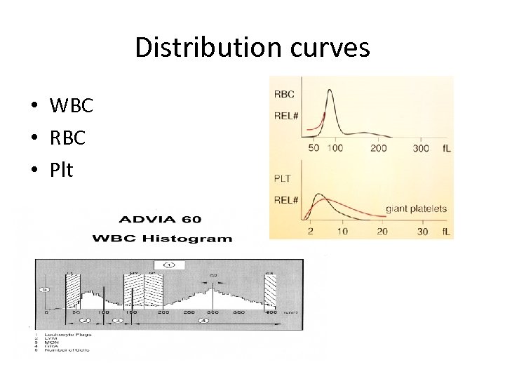 Distribution curves • WBC • RBC • Plt 
